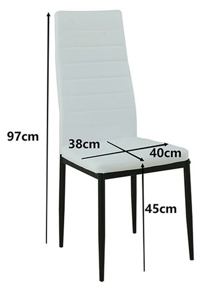 Mezza 4+1 étkező garnitúra fehér-fekete
