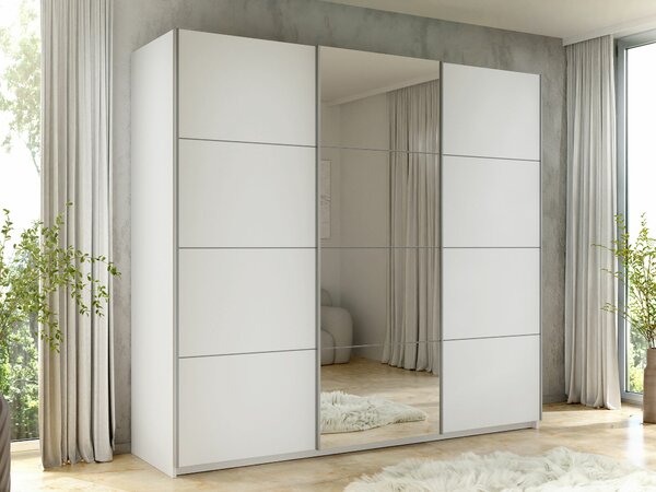 Gardróbszekrény Comfivo Granium III, Laminált forgácslap, 210x250x60cm, Fehér