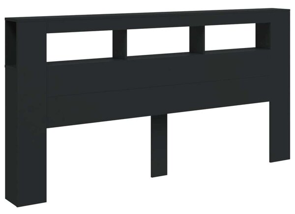 VidaXL LED Fejtámla Polcokkal - Fekete - 200cm