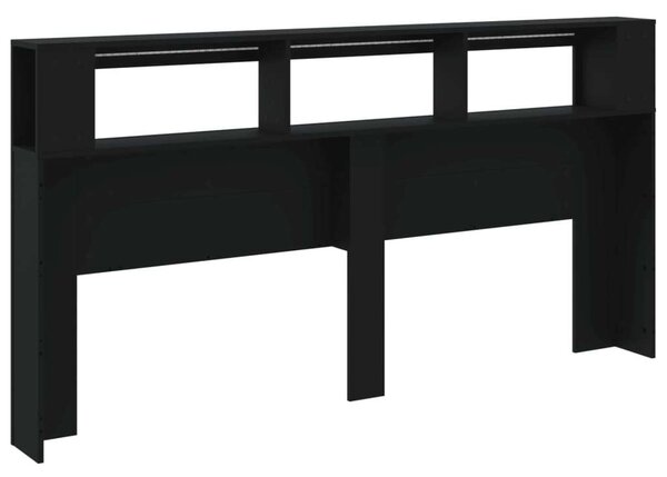 VidaXL LED Fejtámla Polcokkal - Fekete - 200cm