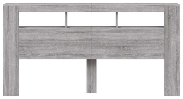 VidaXL szürke sonoma szerelt fa LED-es fejtámla 200 x 18,5 x 103,5 cm