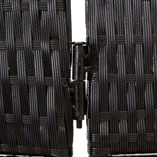 VidaXL - 4 Paneles Térelválasztó - Polyrattan - Fekete - 196x200cm
