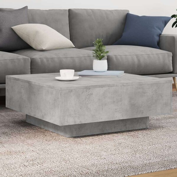 VidaXL Dohányzóasztal - Beton Szürke - 80x80x31 cm