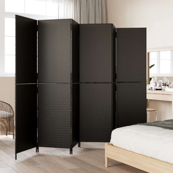 VidaXL Polyrattan Térelválasztó - Fekete - 6 Panel - 294x180cm