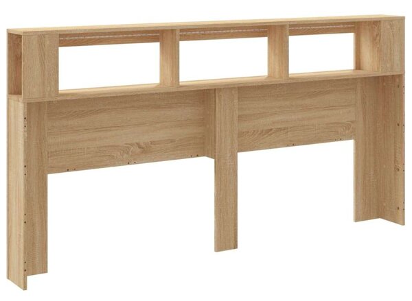 VidaXL sonoma-tölgy színű szerelt fa LED-es fejtámla 200x18,5x103,5 cm