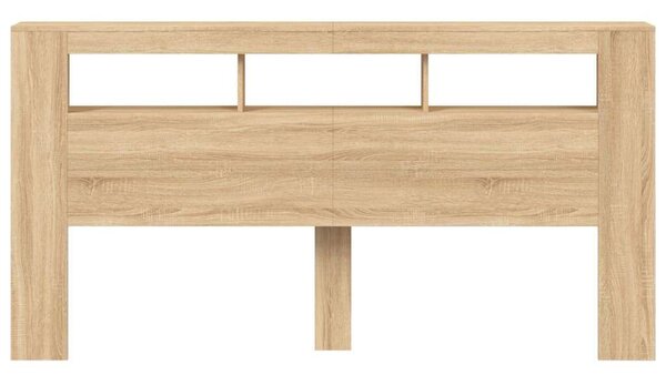 VidaXL sonoma-tölgy színű szerelt fa LED-es fejtámla 200x18,5x103,5 cm