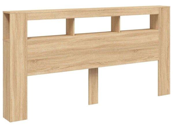 VidaXL sonoma-tölgy színű szerelt fa LED-es fejtámla 200x18,5x103,5 cm