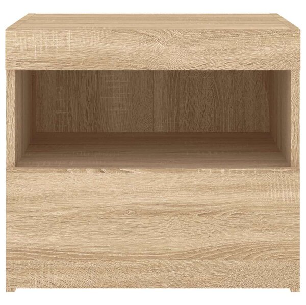 LED-es Éjjeliszekrény szett - Sonoma Tölgy - 2 db - 50x40x45 cm