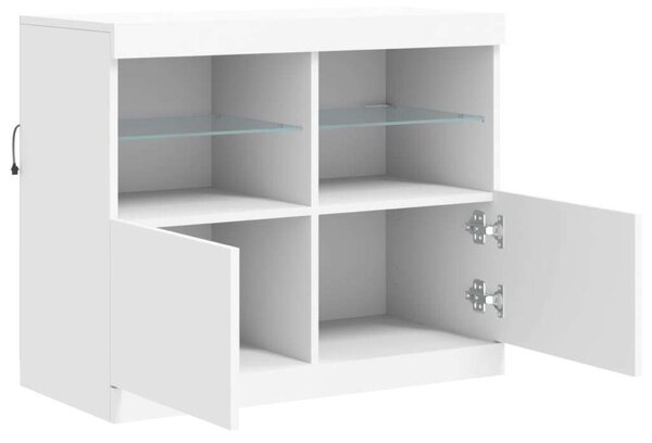VidaXL LED-es Tálalószekrény - Fehér - 81x37x67 cm