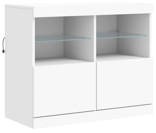 VidaXL LED-es Tálalószekrény - Fehér - 81x37x67 cm