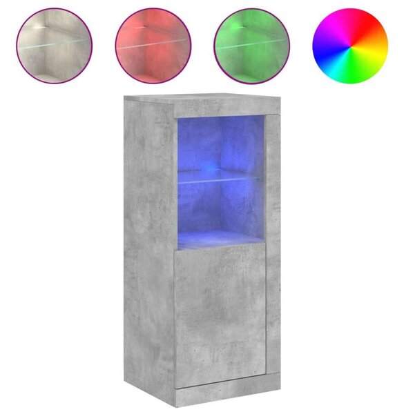 VidaXL LED Tálalószekrény - Beton Szürke - 41x37x100cm