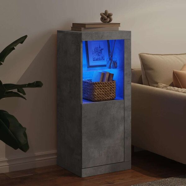 VidaXL LED Tálalószekrény - Beton Szürke - 41x37x100cm