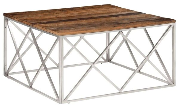 Modern Dohányzóasztal - Tömör Fa - 100x100 cm
