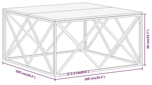 Modern Dohányzóasztal - Tömör Fa - 100x100 cm