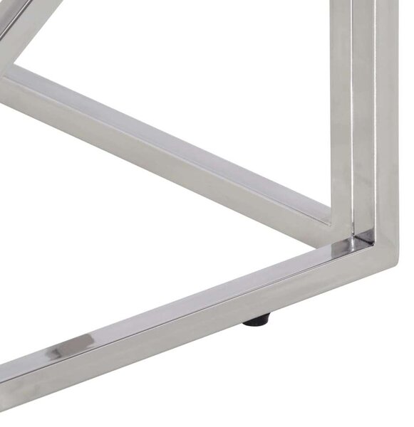 Modern Dohányzóasztal - Tömör Fa és Acél - 110x45x45 cm