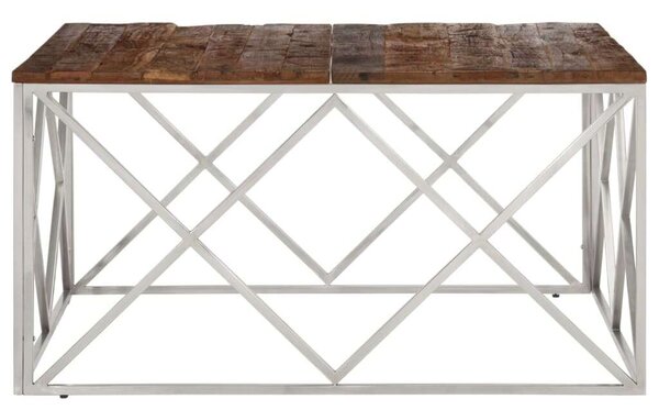 Modern Dohányzóasztal - Tömör Fa - 100x100 cm