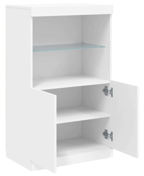 VidaXL LED-es Tálalószekrény - Fehér - 60,5x37x100 cm