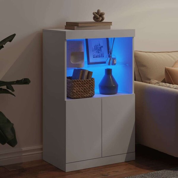 VidaXL LED-es Tálalószekrény - Fehér - 60,5x37x100 cm
