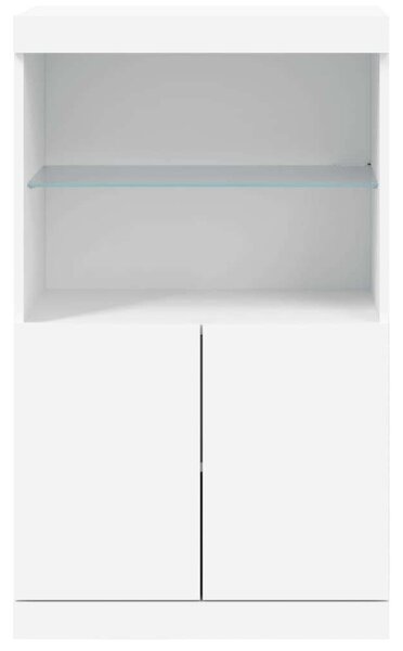 VidaXL LED-es Tálalószekrény - Fehér - 60,5x37x100 cm