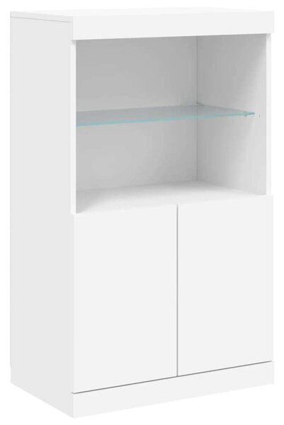 VidaXL LED-es Tálalószekrény - Fehér - 60,5x37x100 cm