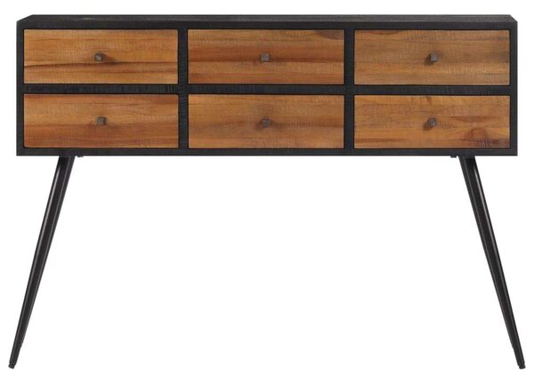 VidaXL tömör újrahasznosított tíkfa tálalóasztal fiókkal 116x30x76 cm
