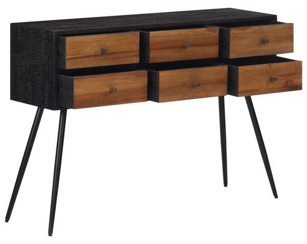 VidaXL tömör újrahasznosított tíkfa tálalóasztal fiókkal 116x30x76 cm