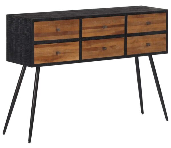 VidaXL tömör újrahasznosított tíkfa tálalóasztal fiókkal 116x30x76 cm