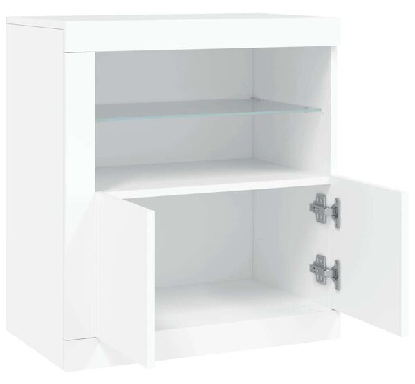 VidaXL LED-es Tálalószekrény - Fehér - 60,5x37x67 cm