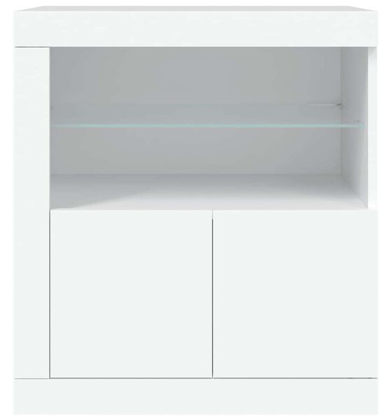 VidaXL LED-es Tálalószekrény - Fehér - 60,5x37x67 cm
