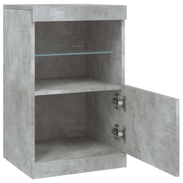 VidaXL betonszürke tálalószekrény LED-világítással 41 x 37 x 67 cm