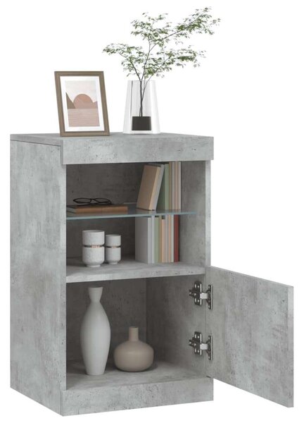 VidaXL betonszürke tálalószekrény LED-világítással 41 x 37 x 67 cm