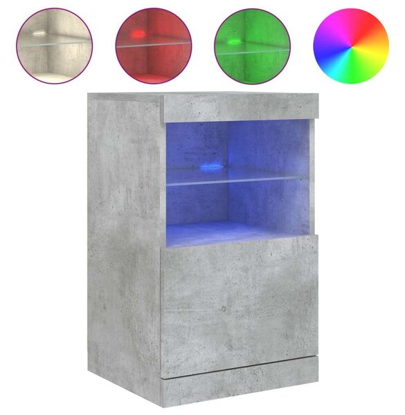 VidaXL betonszürke tálalószekrény LED-világítással 41 x 37 x 67 cm