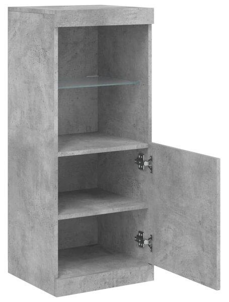 VidaXL LED-es Tálalószekrény - Betonszürke - 41x37x100 cm