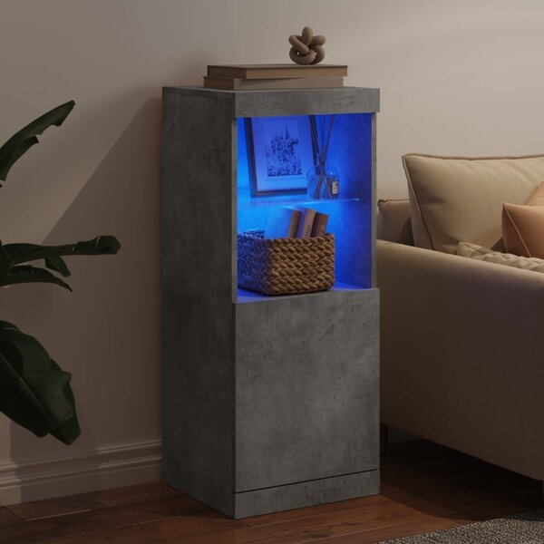 VidaXL LED-es Tálalószekrény - Betonszürke - 41x37x100 cm
