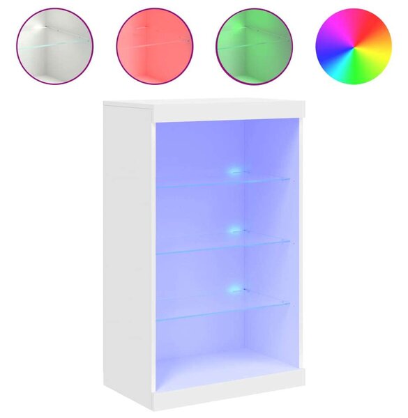 VidaXL LED Tálalószekrény - Fehér - 60,5x37x100cm
