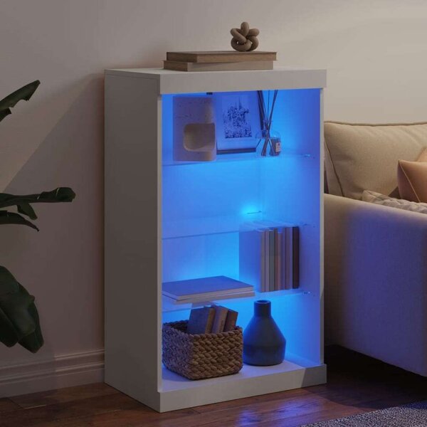 VidaXL LED Tálalószekrény - Fehér - 60,5x37x100cm