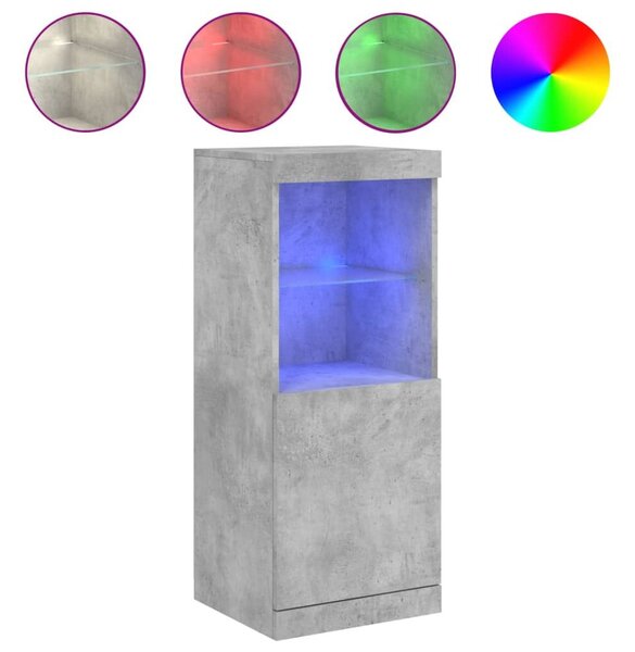 VidaXL LED-es Tálalószekrény - Betonszürke - 41x37x100 cm