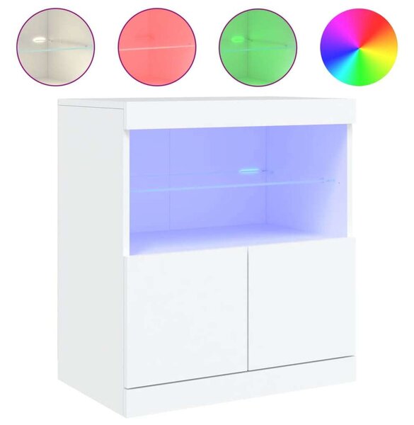 VidaXL LED-es Tálalószekrény - Fehér - 60x37x67 cm