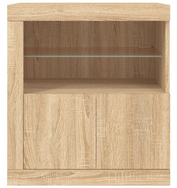 VidaXL Sonoma Tölgy Tálalószekrény LED-del - 60,5x37x67cm