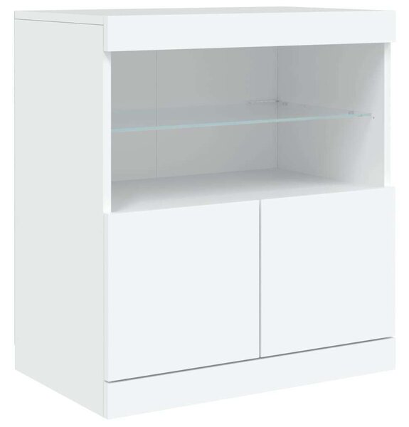 VidaXL LED-es Tálalószekrény - Fehér - 60x37x67 cm