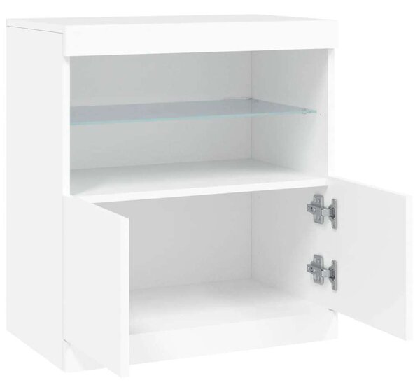 VidaXL LED-es Tálalószekrény - Fehér - 60x37x67 cm