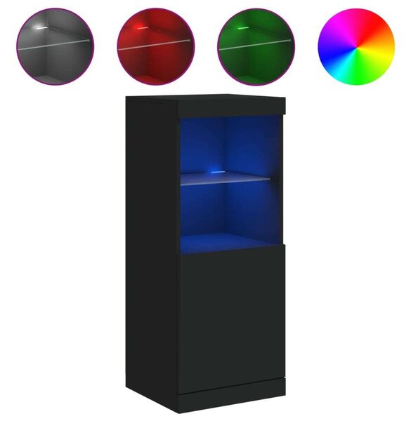 VidaXL LED-es Tálalószekrény - Fekete - 41x37x100 cm