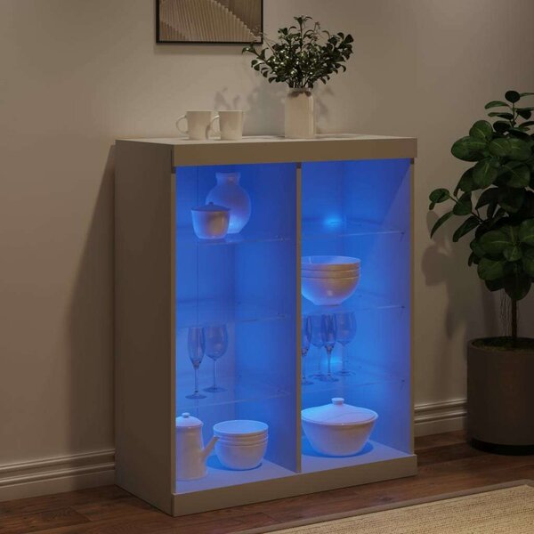 VidaXL LED Tálalószekrény - Fehér - 81x37x100 cm