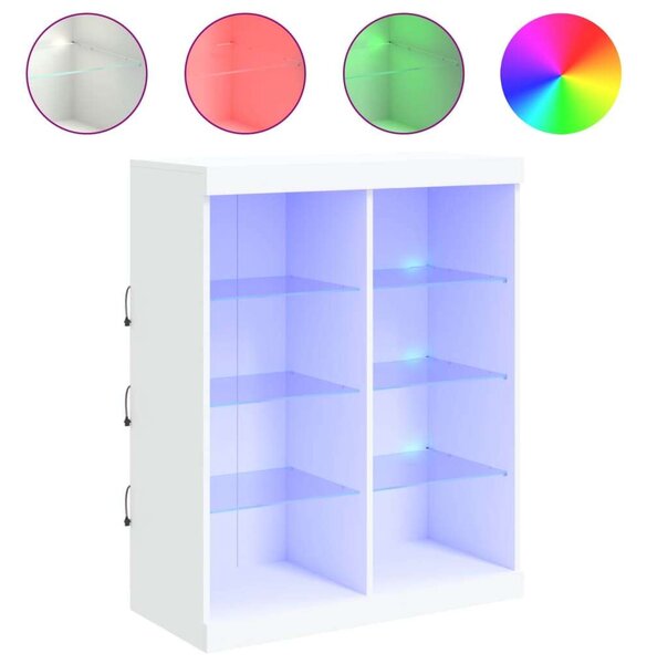 VidaXL LED Tálalószekrény - Fehér - 81x37x100 cm