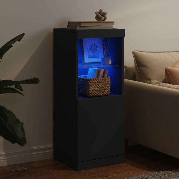 VidaXL LED-es Tálalószekrény - Fekete - 41x37x100 cm