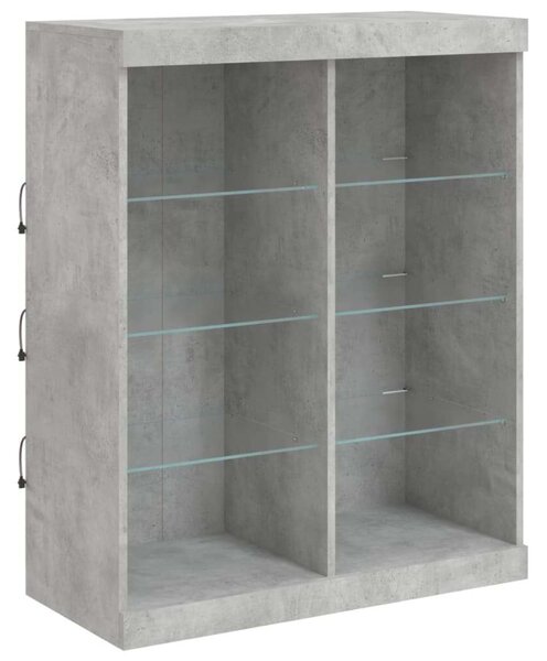 VidaXL LED Tálalószekrény - Betonszürke - 81x37x100 cm