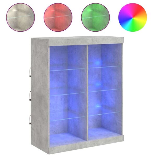 VidaXL LED Tálalószekrény - Betonszürke - 81x37x100 cm