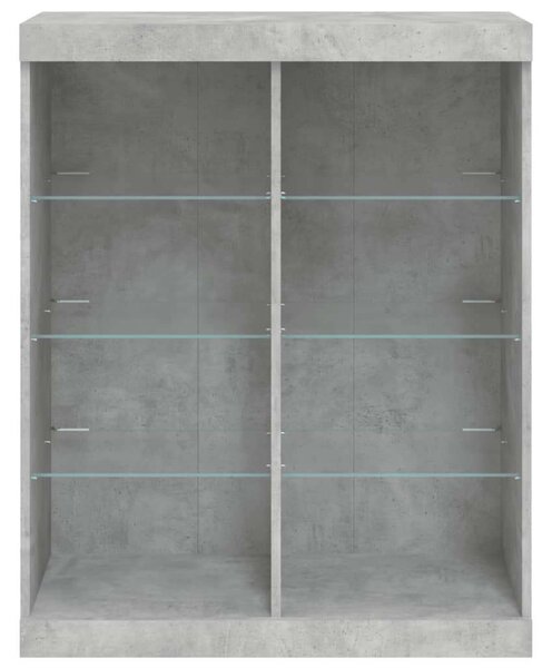 VidaXL LED Tálalószekrény - Betonszürke - 81x37x100 cm