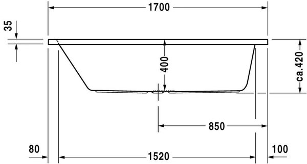 Duravit D-Code Akril Kád - 1700x700 mm