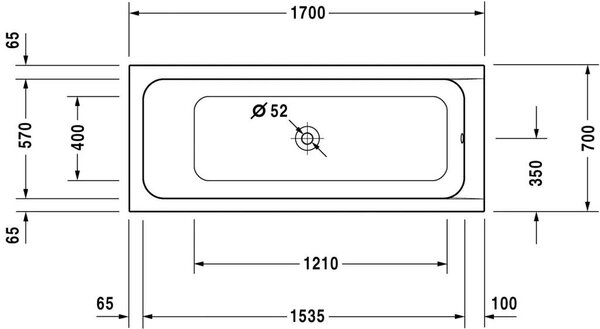 Duravit D-Code Akril Kád - 1700x700 mm